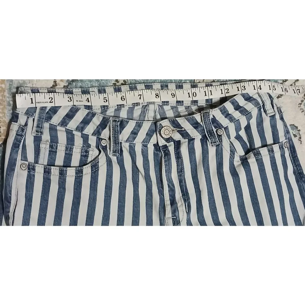 Rock & Roll Denim Womens Stripe High-Rise Flare Jeans tag 30x34 actual 30Wx31L - Picture 3 of 11